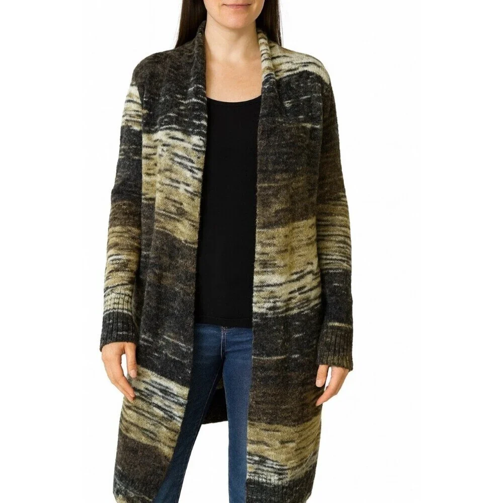 Michael Kors cardigan wool blend two toned open front cardigan pockets SZ XS
